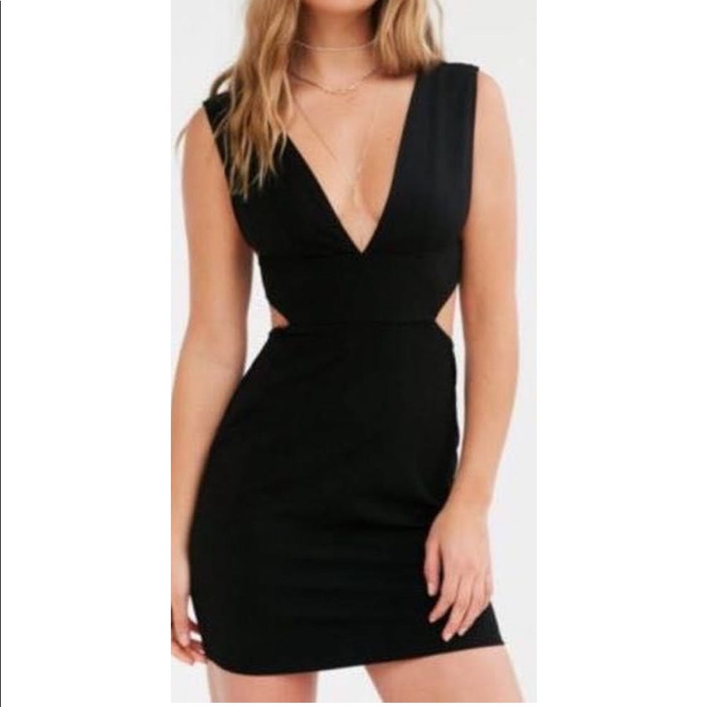 Silence + Noise black dress with side cutouts